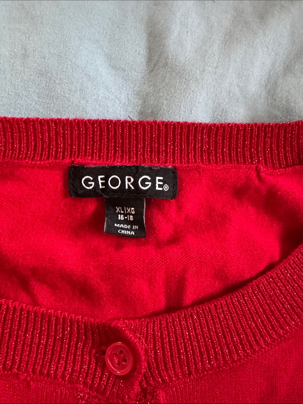 George Bright Red Button-Up Cardigan Sweater - Picture 2 of 5